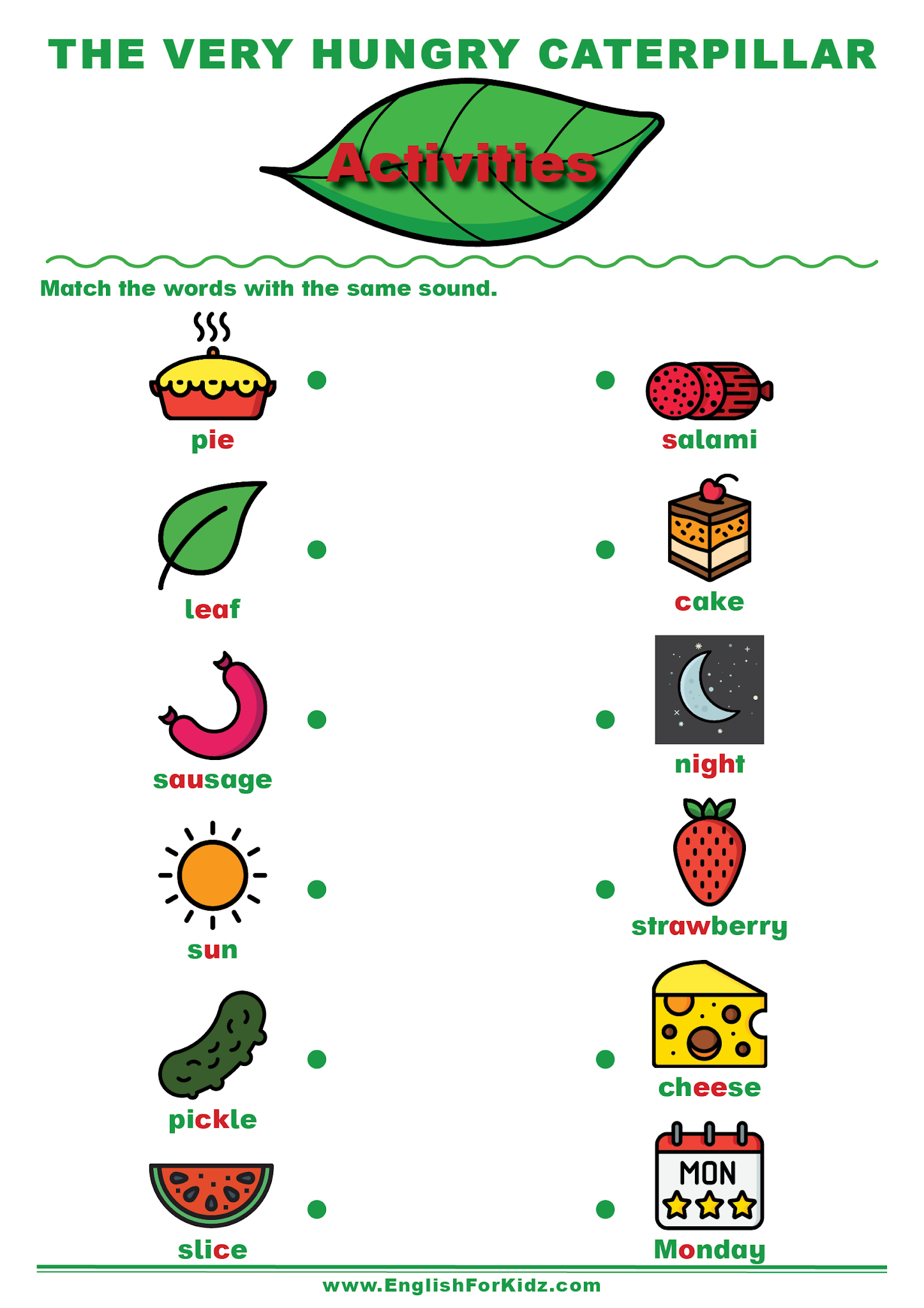 English For Kids Stepstep: The Very Hungry Caterpillar Activities within The Very Hungry Caterpillar Free Printable Worksheets