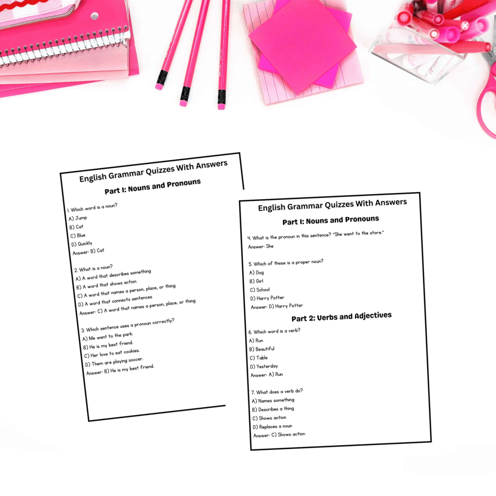 English Grammar Quizzes With Answers For Kids | Learn Grow Aspire regarding Free Grammar Quizzes Printable