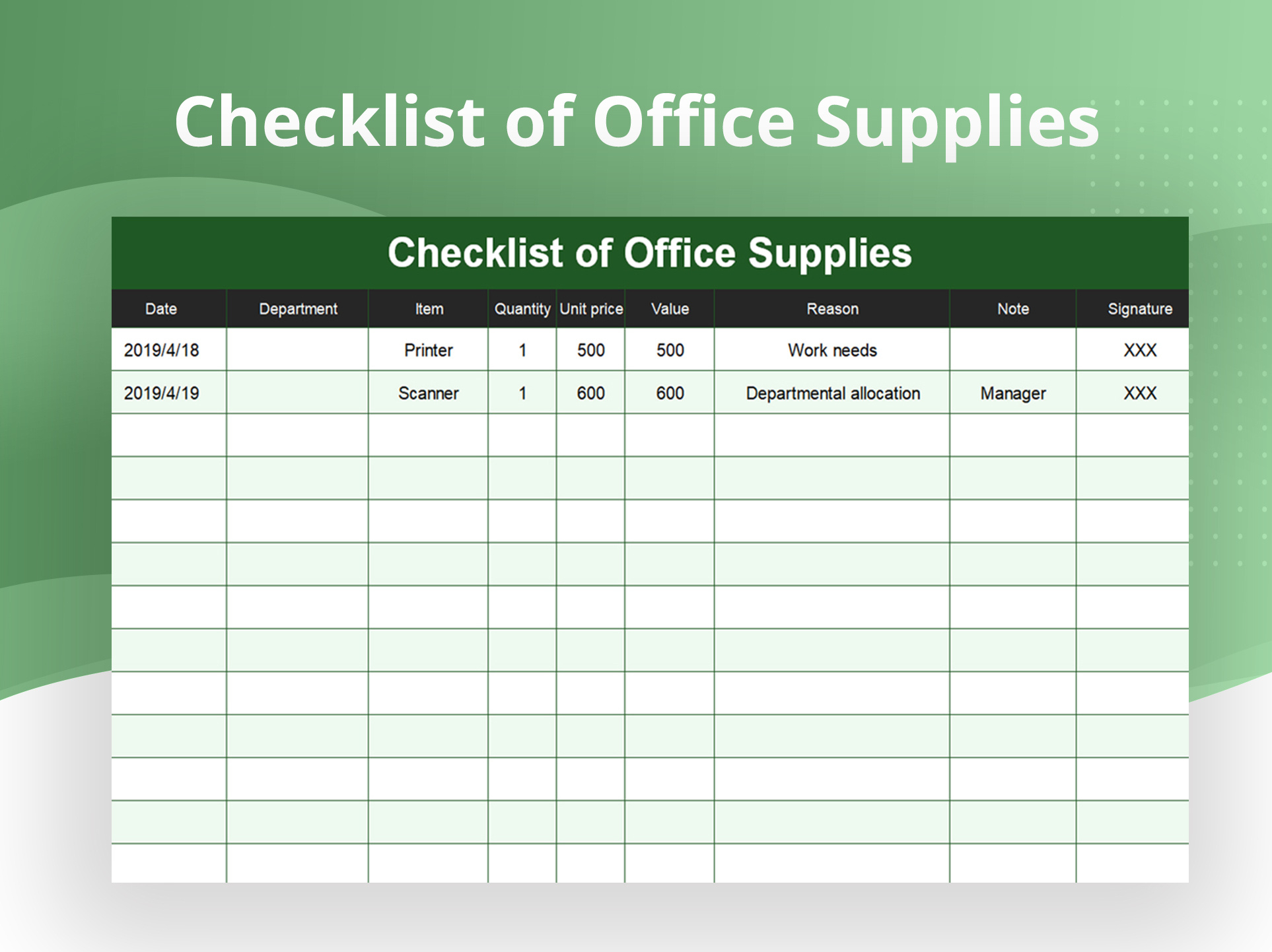 Excel Of Checklist Of Office Supplies.xlsx | Wps Free Templates in Free Office Supply List Template