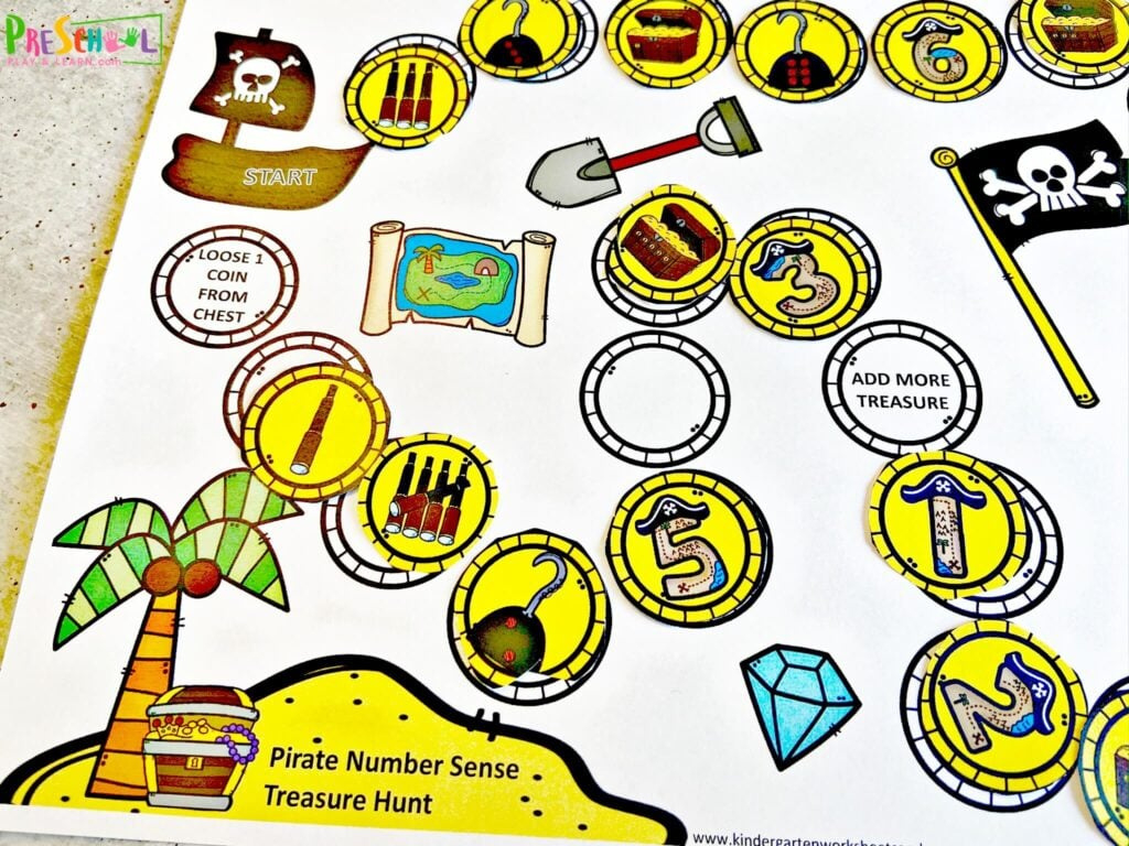 🏴‍☠️ Free Printable Pirate Number Sense Math Activities in Free Printable Pirate Games