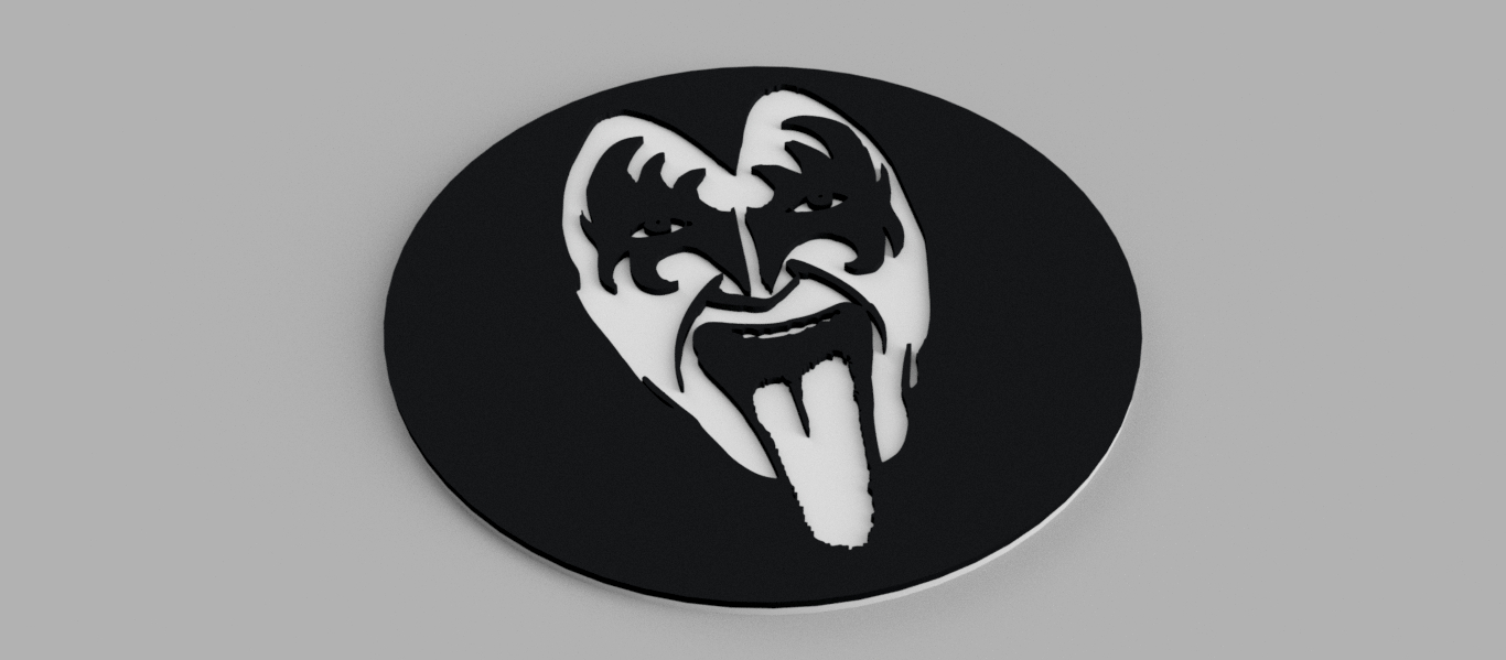 💋 Kiss Gene Simmons Face Logo Cup Holder・Free Stl File For 3D pertaining to Gene Simmons Free Printable Stencil