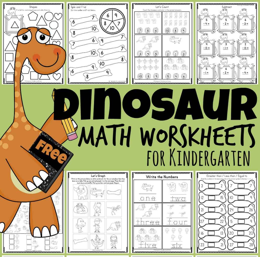 🦕 Free Kindergarten Dinosaur Math Worksheets inside Free Dinosaur Math Printables