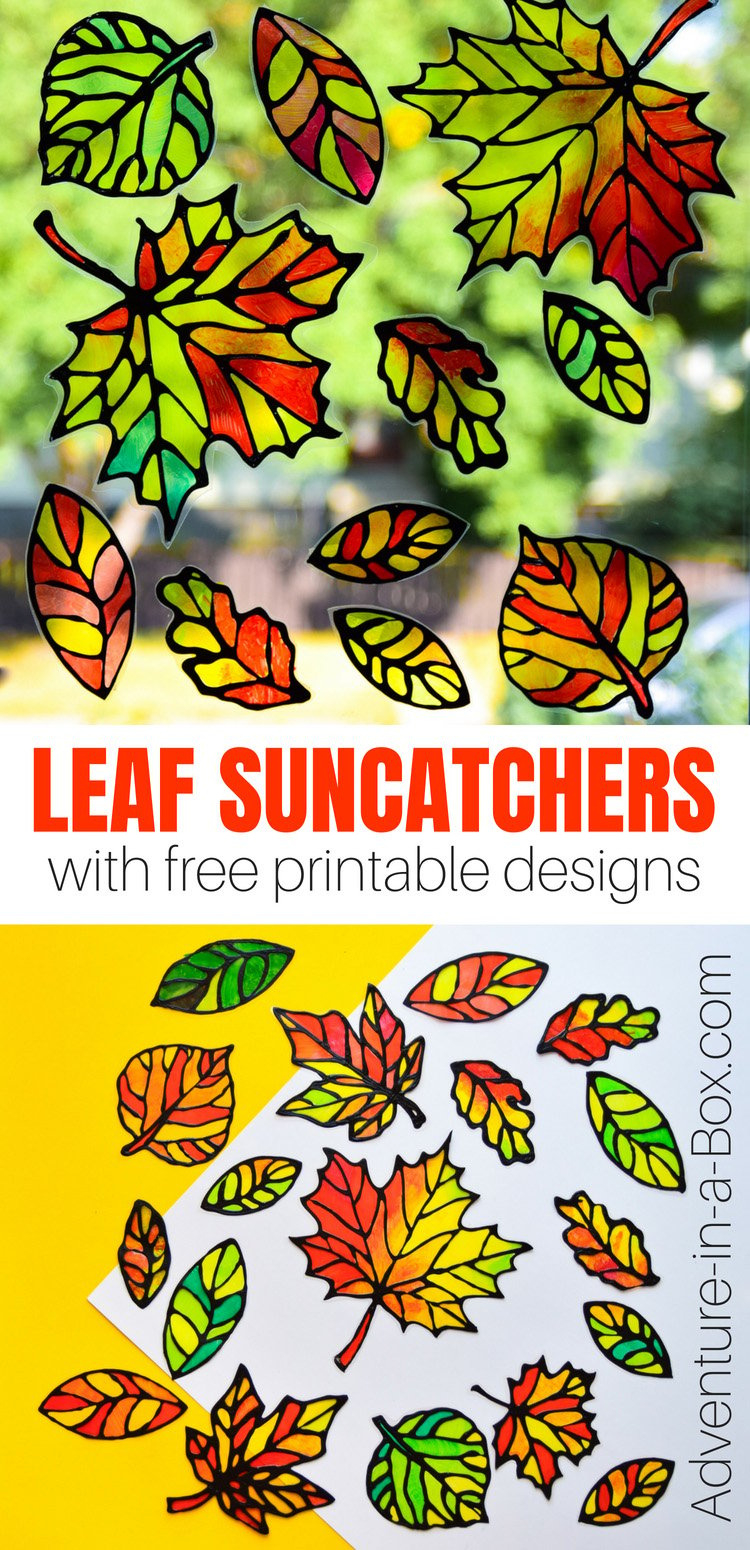 Fall Leaf Suncatchers With Free Printable Templates regarding Free Printable Stained Glass Suncatcher Patterns