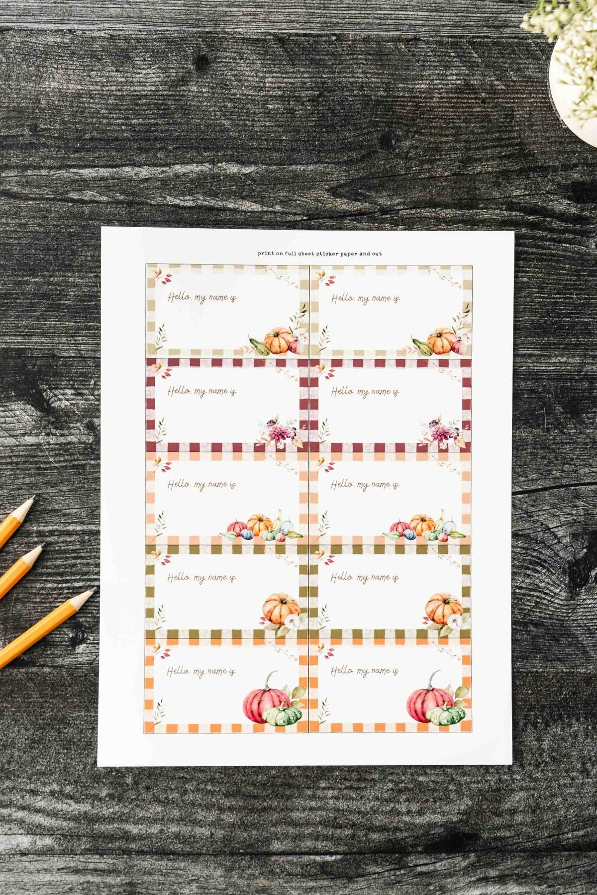 Fall Name Tags (A Pretty Free Printable) throughout Free Printable Fall Name Tags