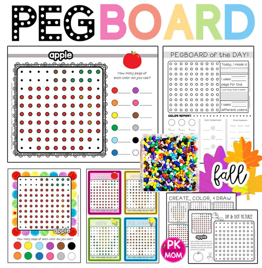 Fall Peg Board Activity Mats - Preschool Mom inside Free Printable Pegboard Pattern Cards