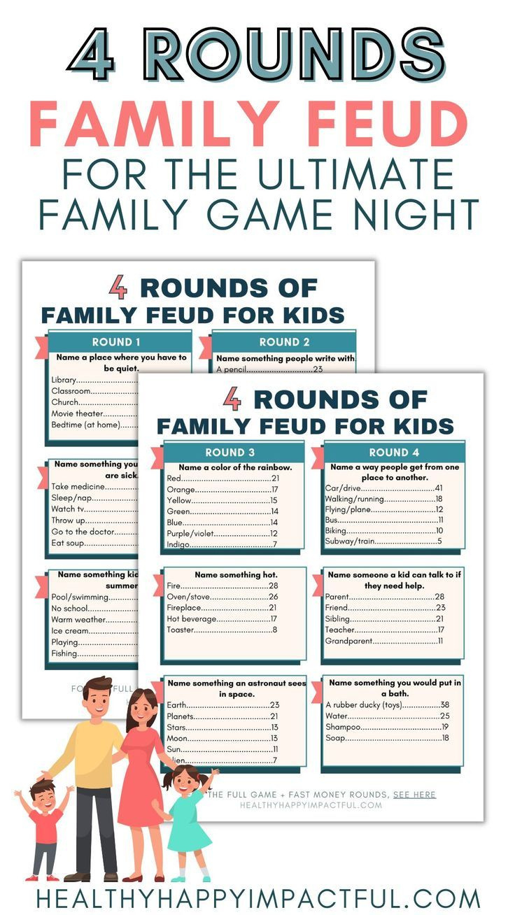 Family Feud Questions And Answers Free Printable Game. for Free Printable Family Feud Questions