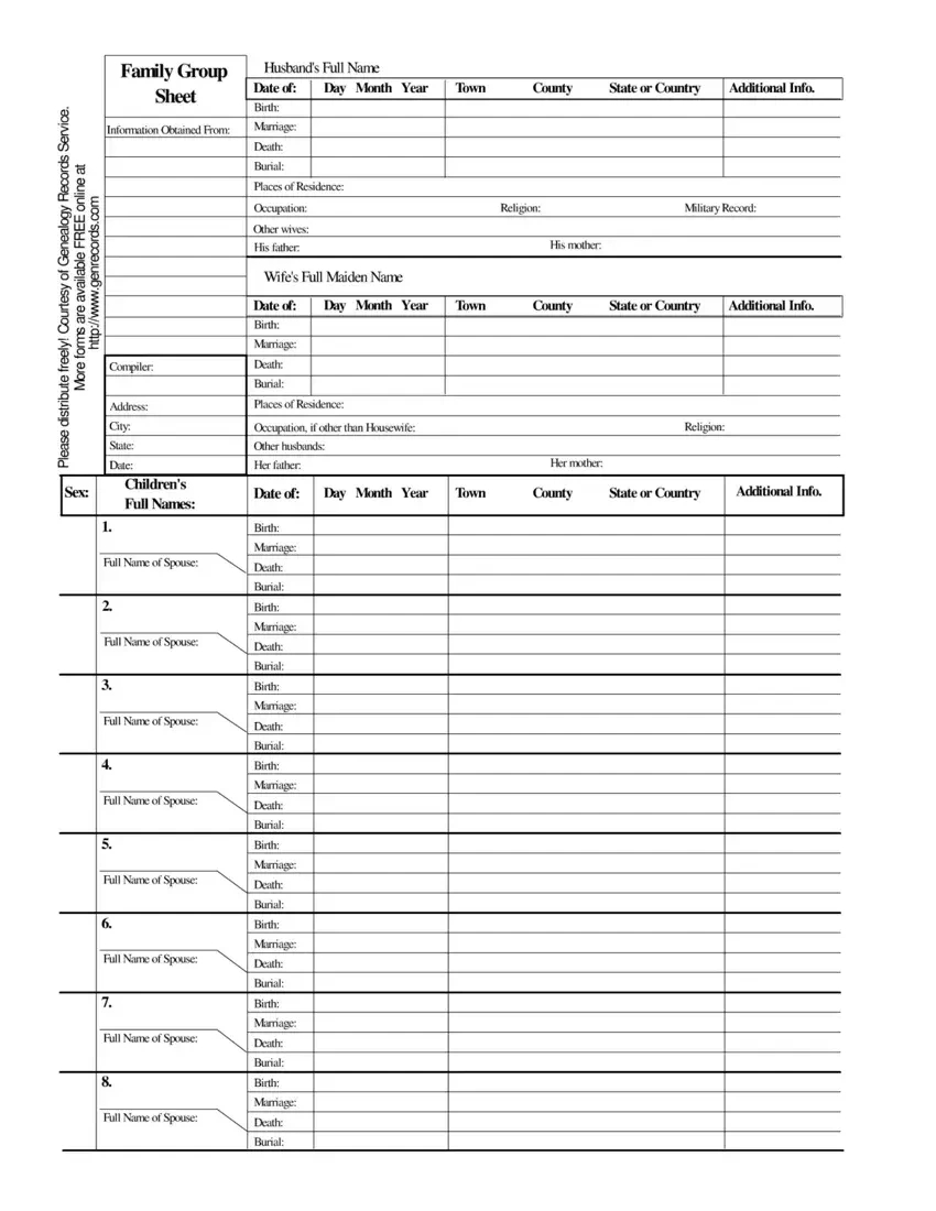 Family Group Sheet ≡ Fill Out Printable Pdf Forms Online throughout Family Group Sheet Printable Free