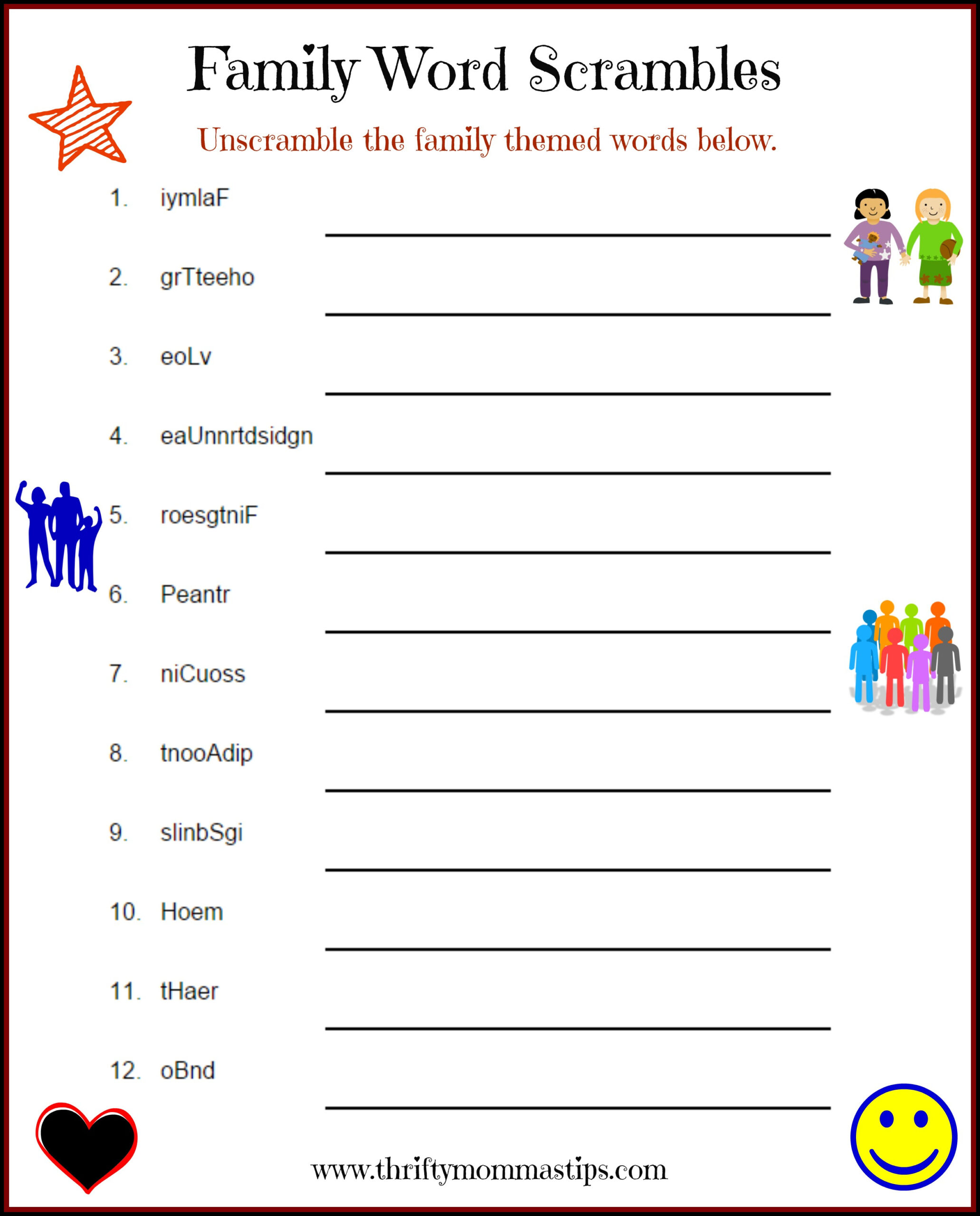 Family Puzzle Word Game Printable — Thrifty Mommas Tips within Free Printable Word Games For Senior Citizens