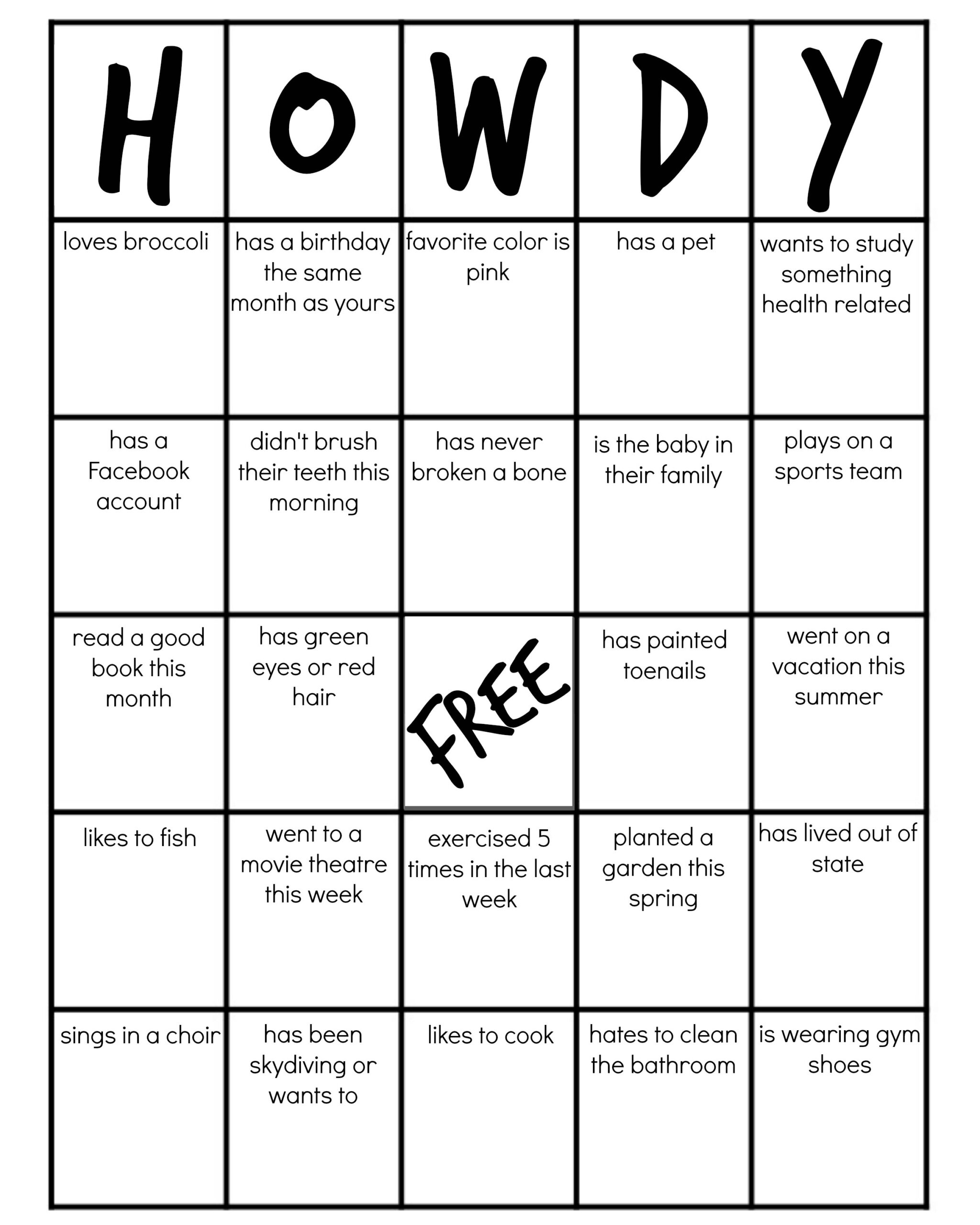 Family Reunion: Get-To-Know-You Bingo in Get To Know You Bingo Free Printable