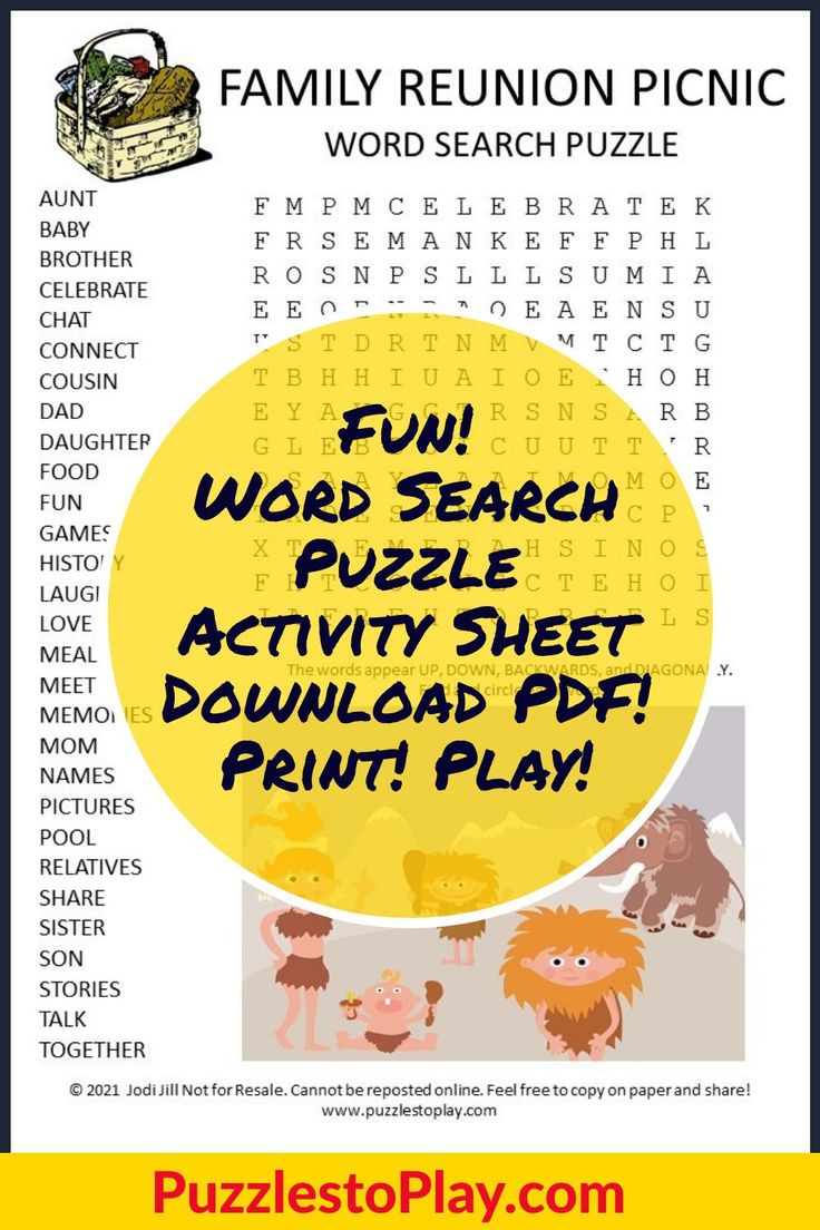 Family Reunion Picnic Word Search Puzzle in Free Printable Family Reunion Word Search