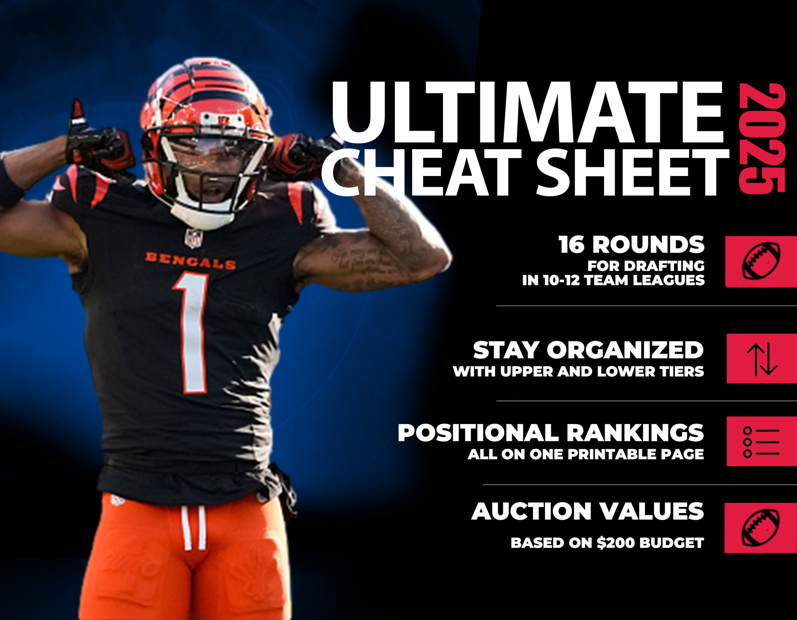 Fantasy Football Cheat Sheet - 2025 Printable Pdf For All Draft with regard to Free Fantasy Football Cheat Sheets Printable Top 200