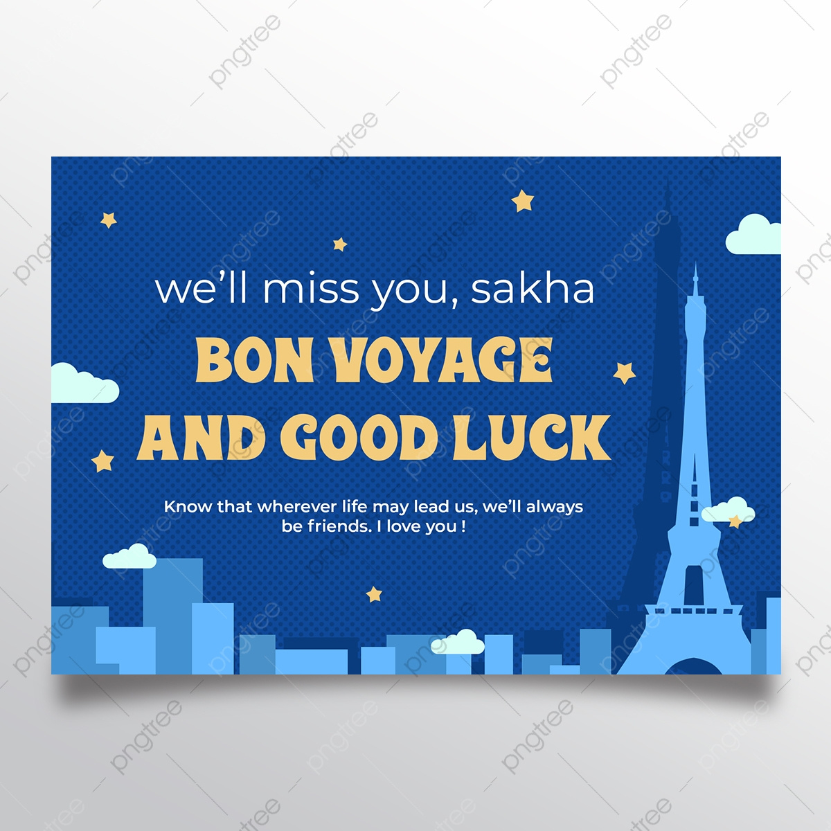 Farewell Card Template Blue Paris Bon Voyage Template Download On pertaining to Free Bon Voyage Templates