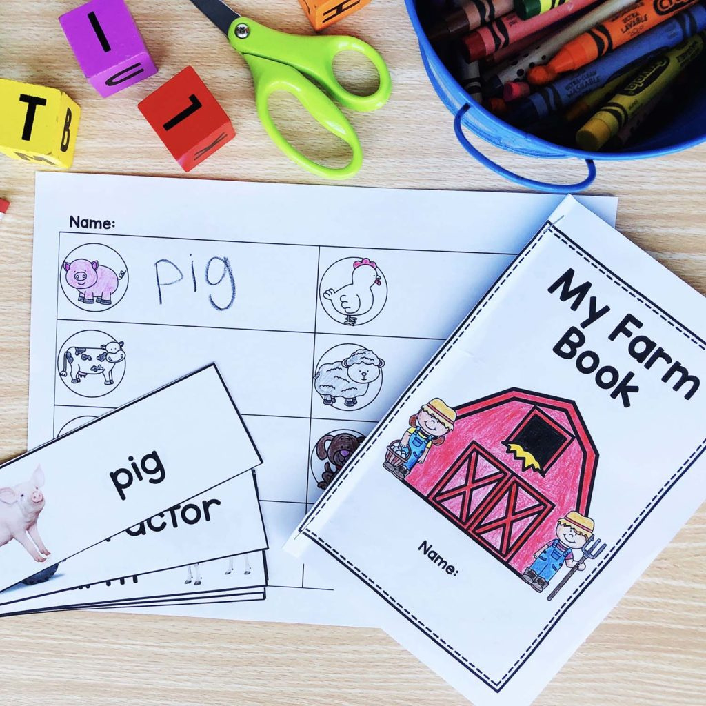 Farm Picture-Word Cards - Prekinders inside Prekinders Free Printables