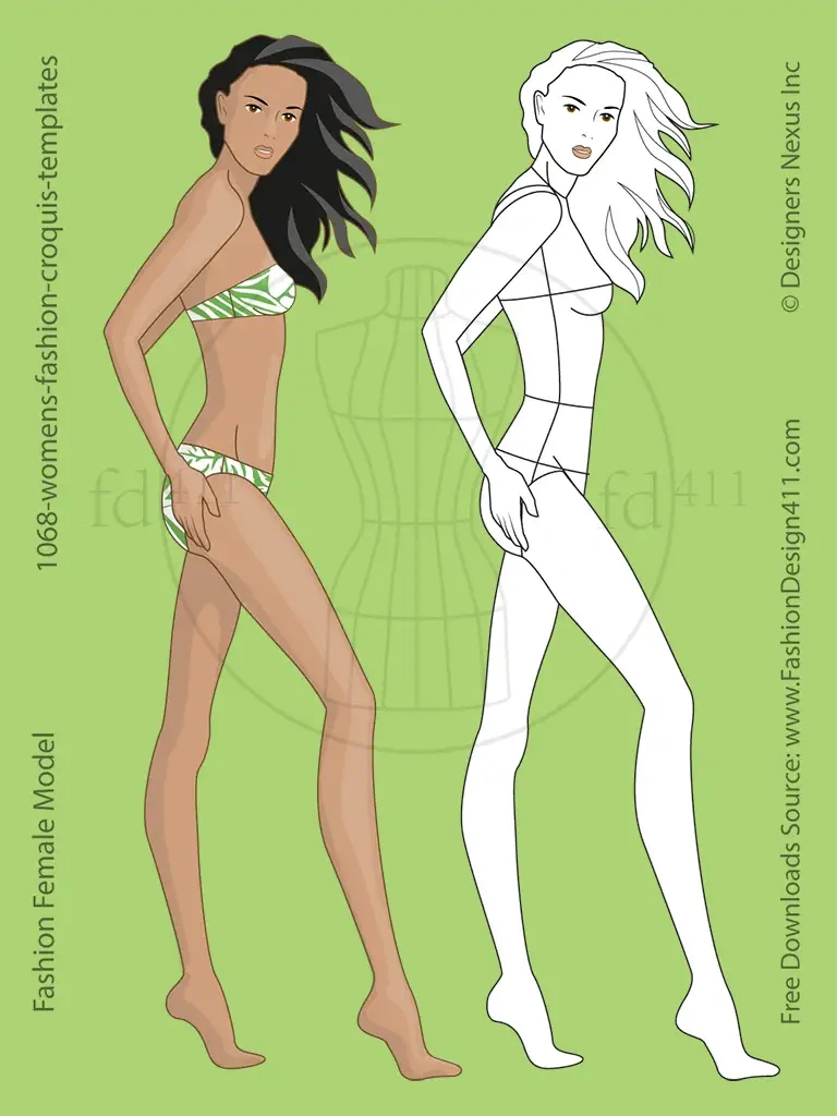 Fashion Croquis &amp;amp; Figure Templates in Free Fashion Design Croquis Templates