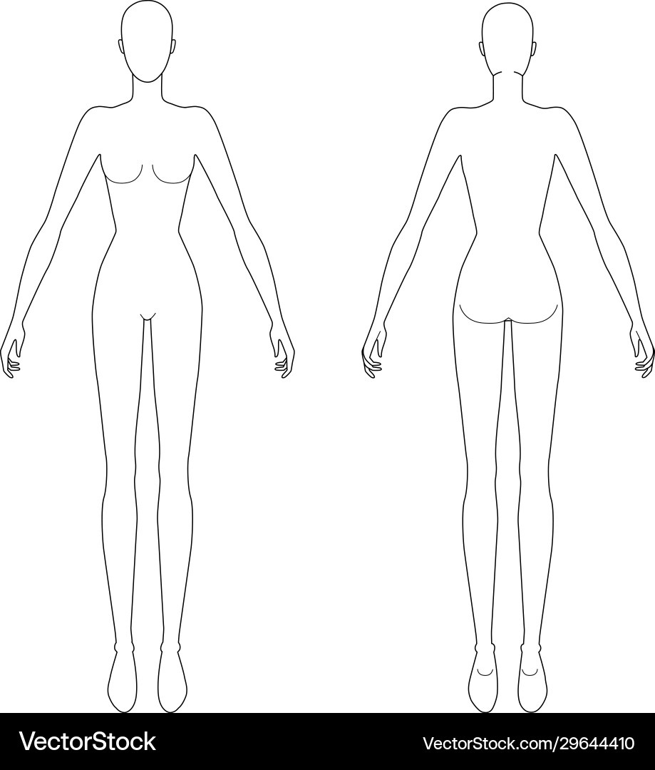 Fashion Female Figure Template Royalty Free Vector Image regarding Free Printable Fashion Model Templates