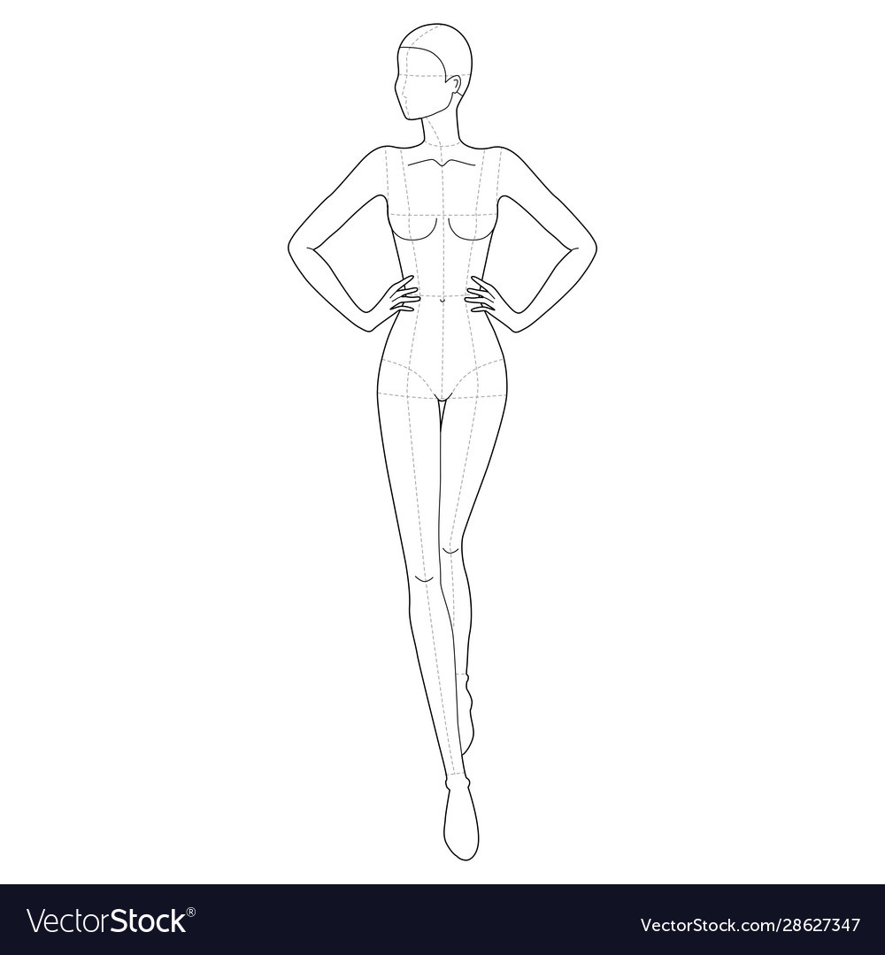 Fashion Template Walking Women Royalty Free Vector Image within Free Printable Fashion Model Templates