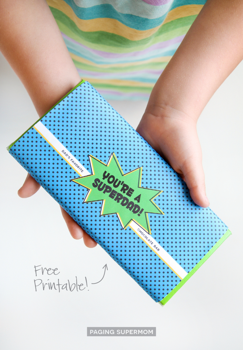 Father&amp;#039;S Day Candy Bar Wrap - Free Printable Super Dad! Design in Free Printable Fathers Day Candy Bar Wrappers