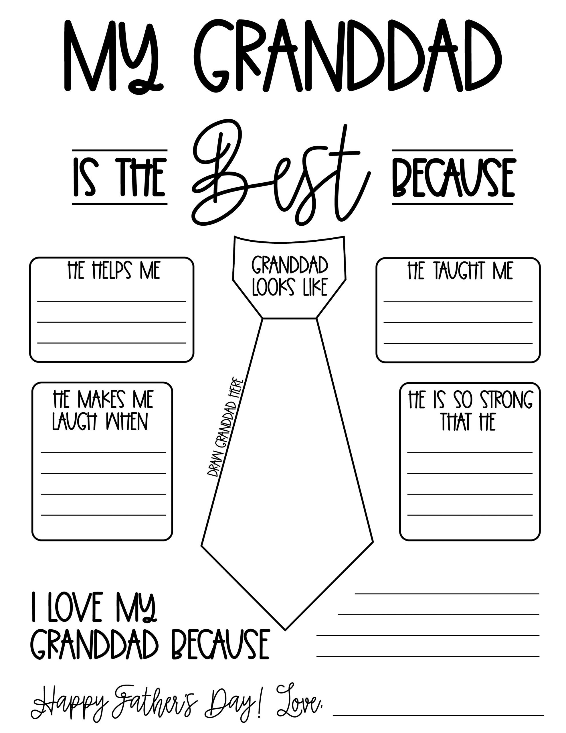 Father'S Day Printable (For Grandpa, Papa And Granddad, Too!) with regard to Free Fathers Day Printable Cards For Grandpa