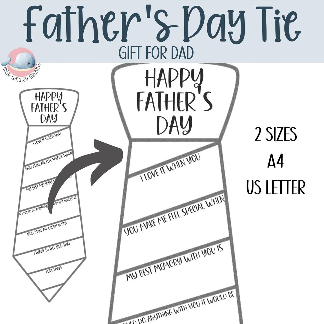 Fathers Day Tie Printable, Dad Tie Paper, All About My Dad with regard to Free Printable Fathers Day Ties