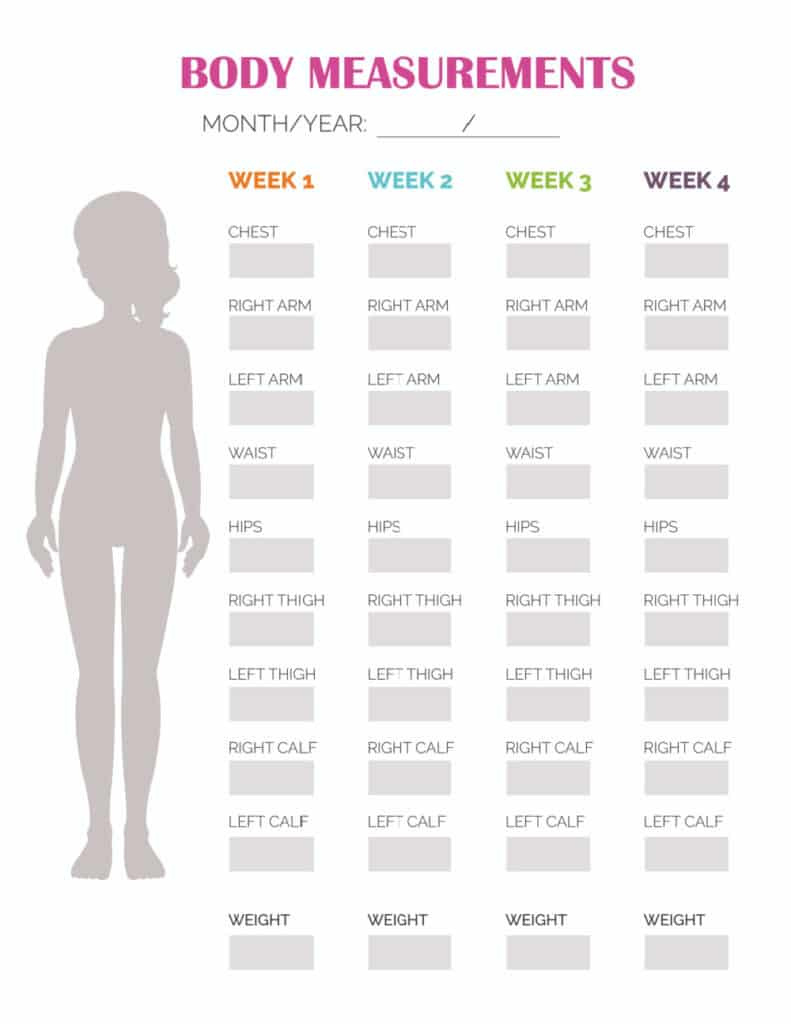 Female Printable Body Measurement Chart pertaining to Body Measurement Chart Printable Free