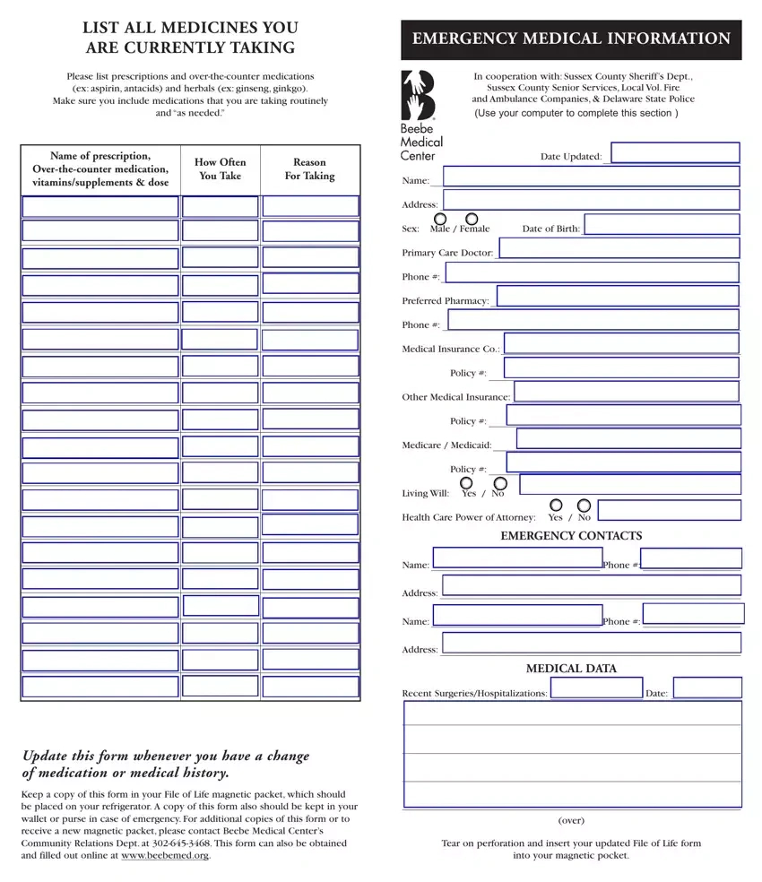 File Of Life Form ≡ Fill Out Printable Pdf Forms Online within Free Printable File of Life Forms