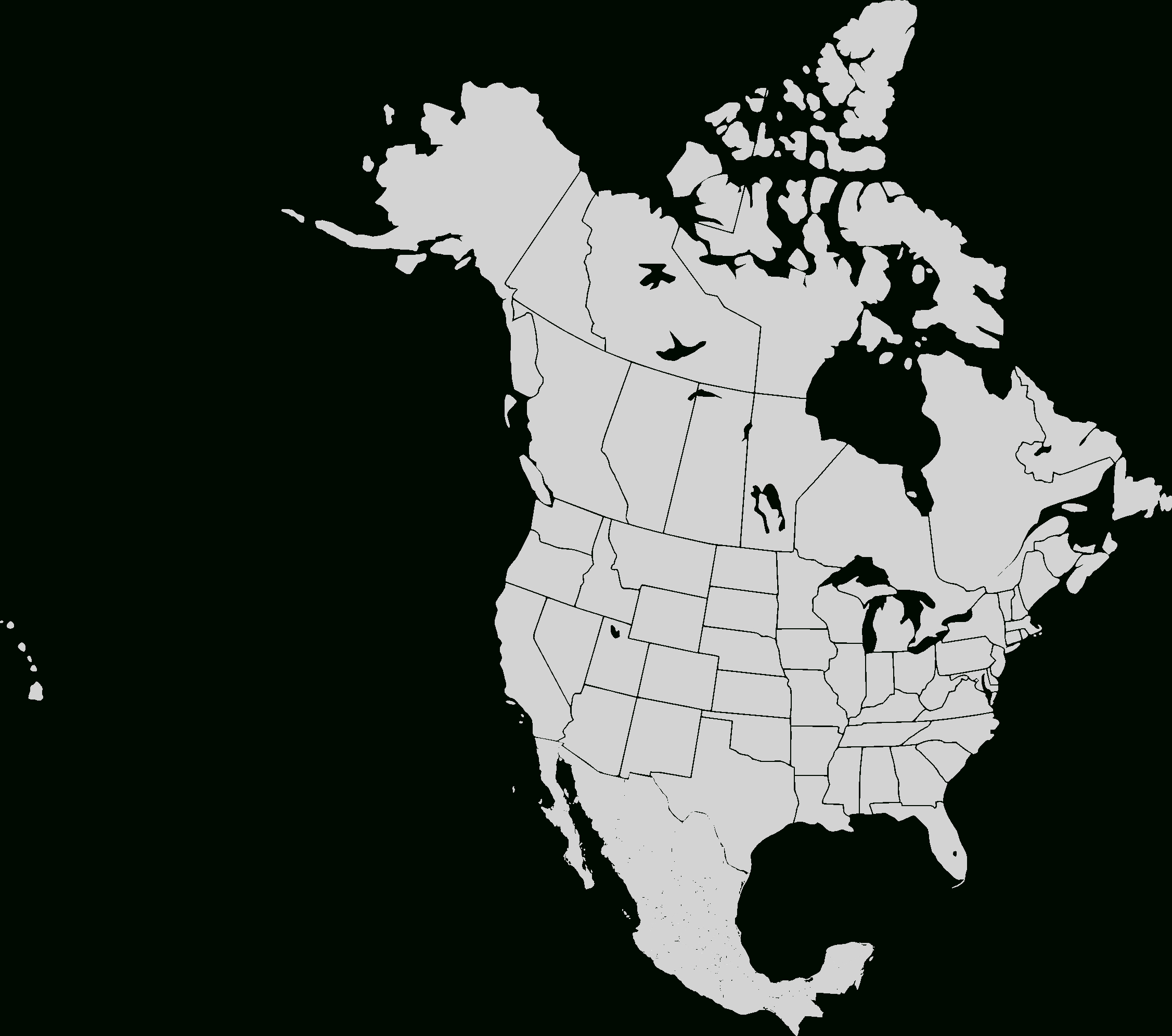 File:north America Blank Range Map - Wikimedia Commons within Free Printable Map North America
