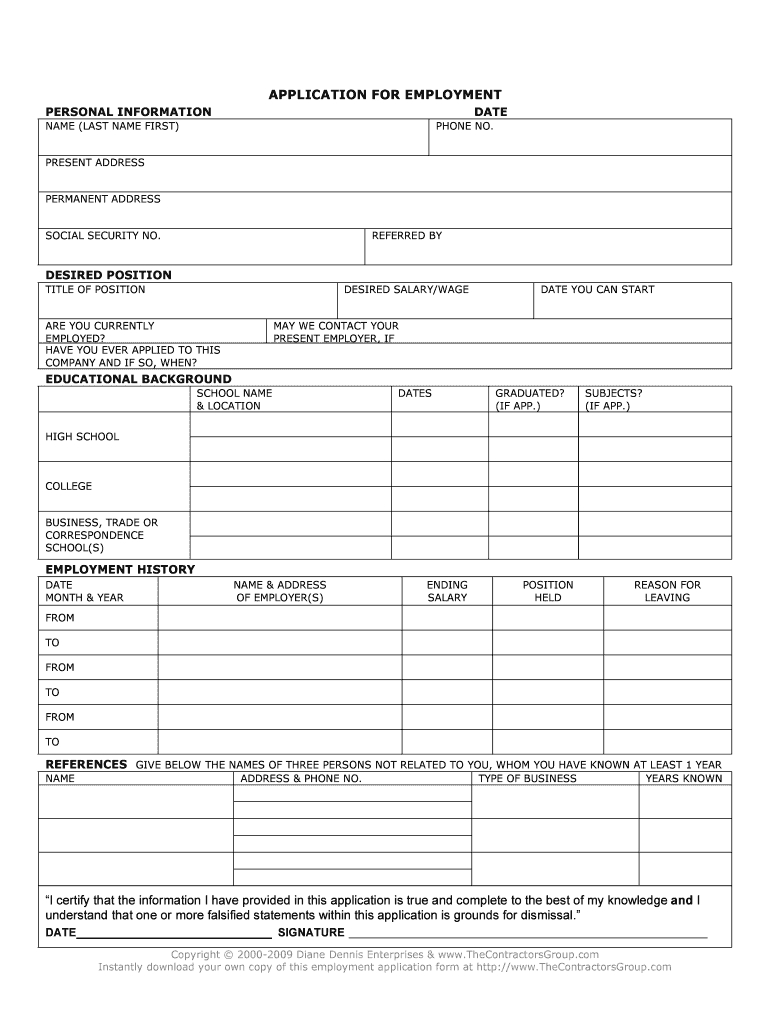 Fillable Online Mpap-007 Employment Application Form, One Page within Free Printable Spanish Job Application Form