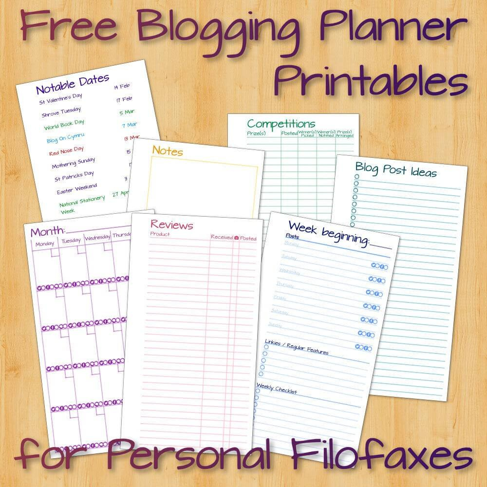 Filofax Blogging Planner (Personal) – Free Printables! | Mama Geek for Filofax Personal Size Free Printables
