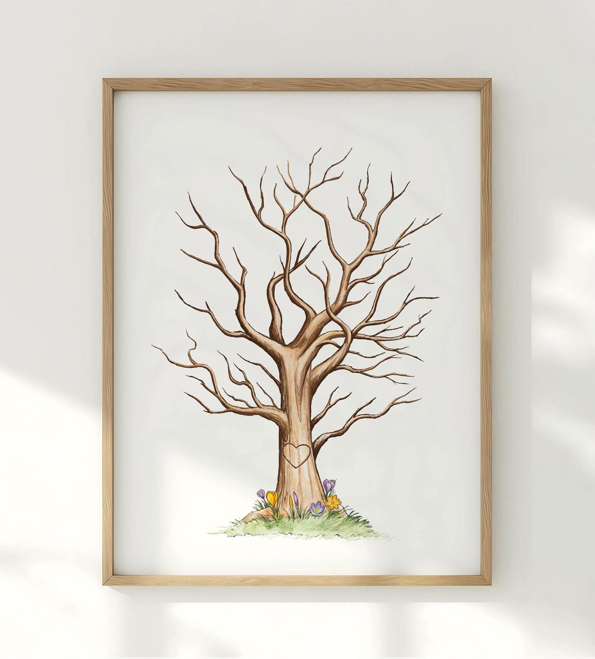 Fingerprint Tree | Printable Guestbook | Blank Finger Print Tree within Free Printable Fingerprint Tree Template