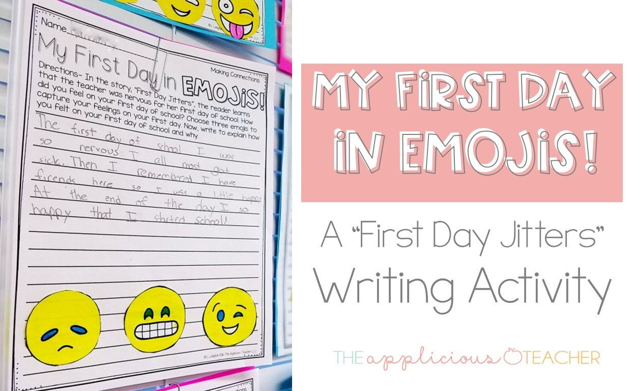 First Day Jitters Emoji Writing Activity For Back To School regarding First Day Jitters Free Printable Activities