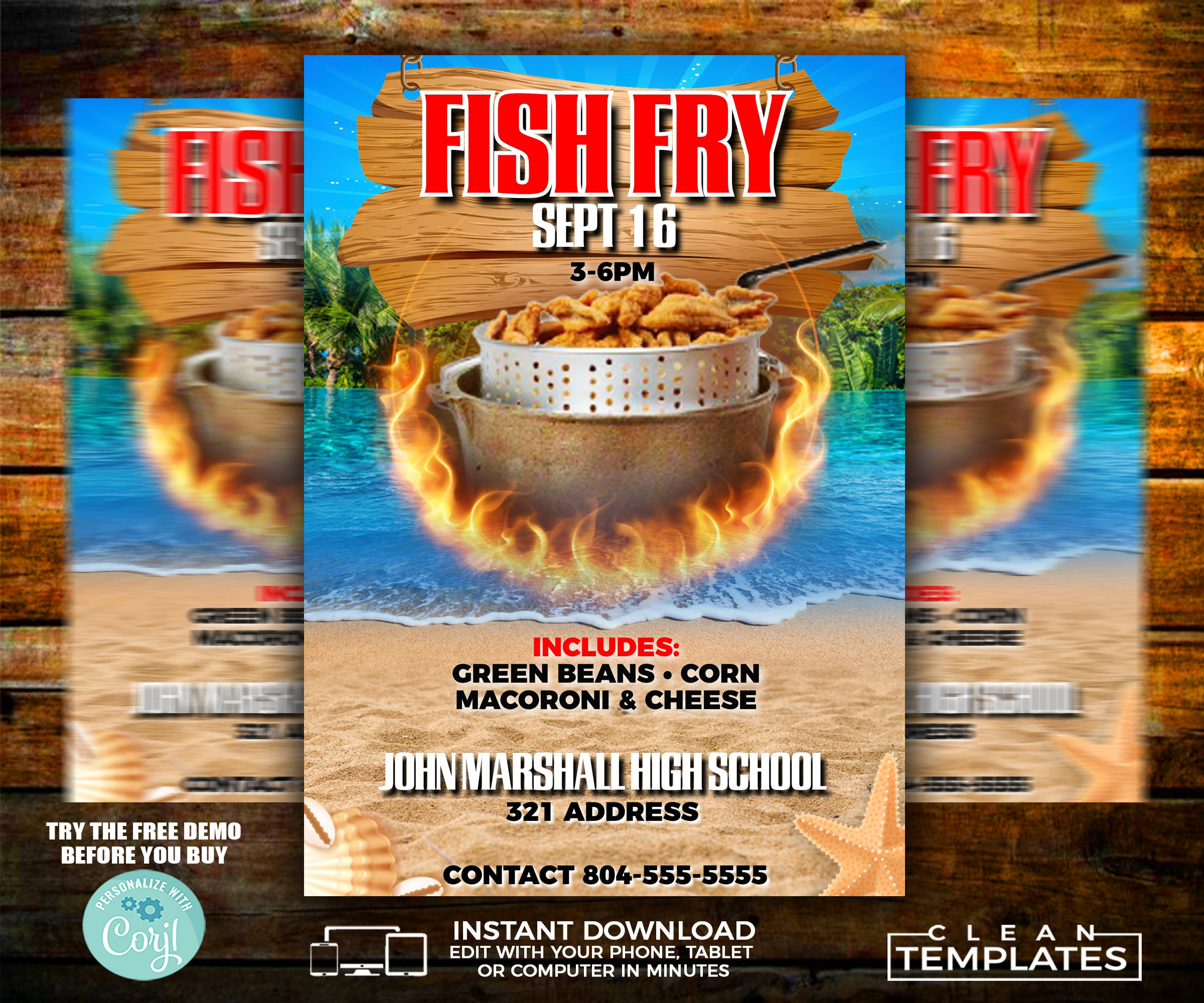 Fish Fry Flyer | Online Bearbeiten | 5X7 Digital &amp;amp; Druckbar with regard to Fish Fry Flyer Template Free