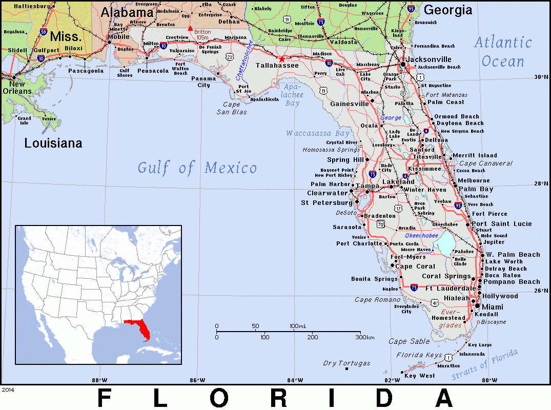 Fl · Florida · Public Domain Mapspat, The Free, Open Source regarding Free Printable Map Of Florida
