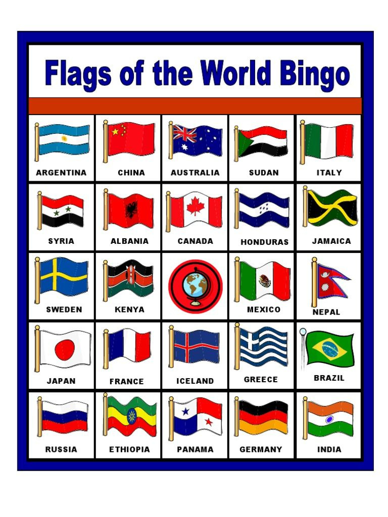 Flags Of The World Bingo | Pdf intended for Flag Bingo Free Printable
