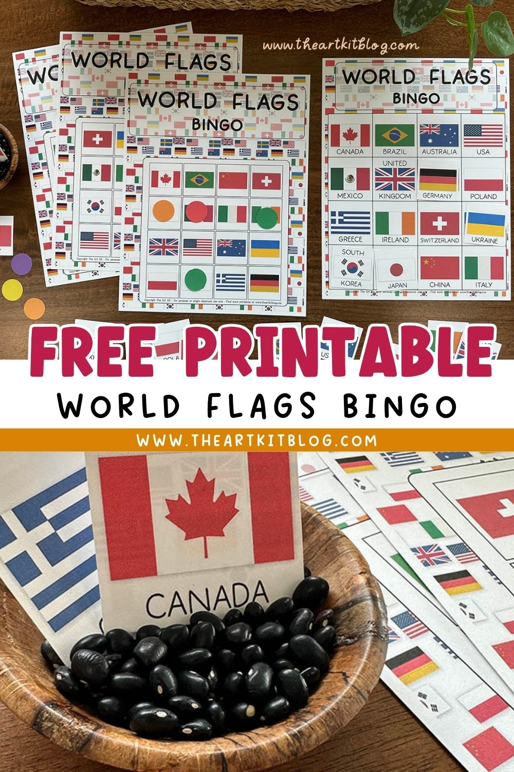 Flags Of The World Bingo: Printable Game - The Art Kit regarding Flag Bingo Free Printable