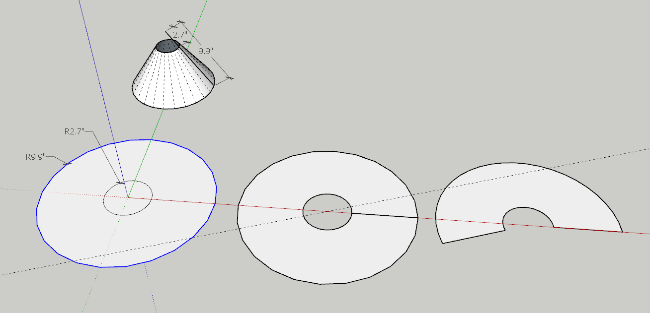 Flatten A Cone - Pro - Sketchup Community regarding Free Flat Cone Calculator Pattern Printable