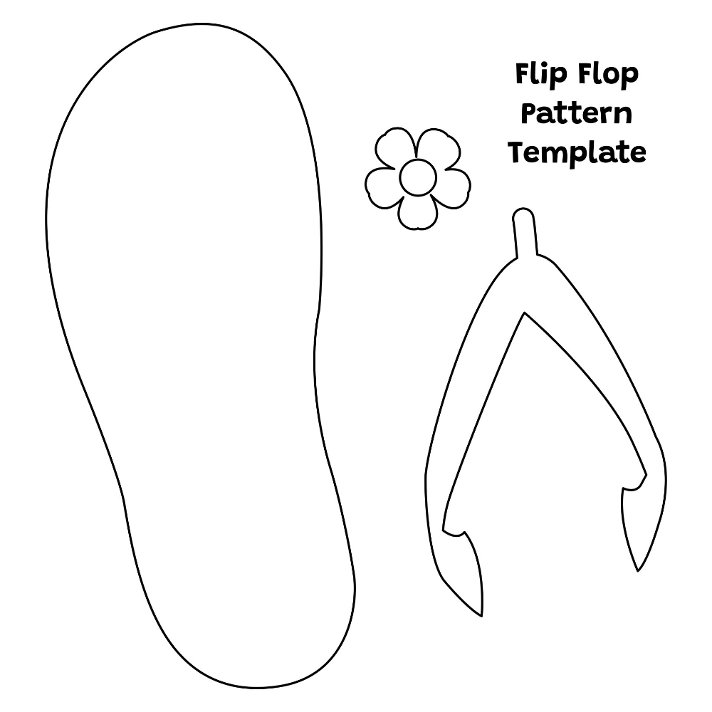 Flip Flop Stencil - 10 Free Pdf Printables | Printablee throughout Flip Flop Stencil Printable