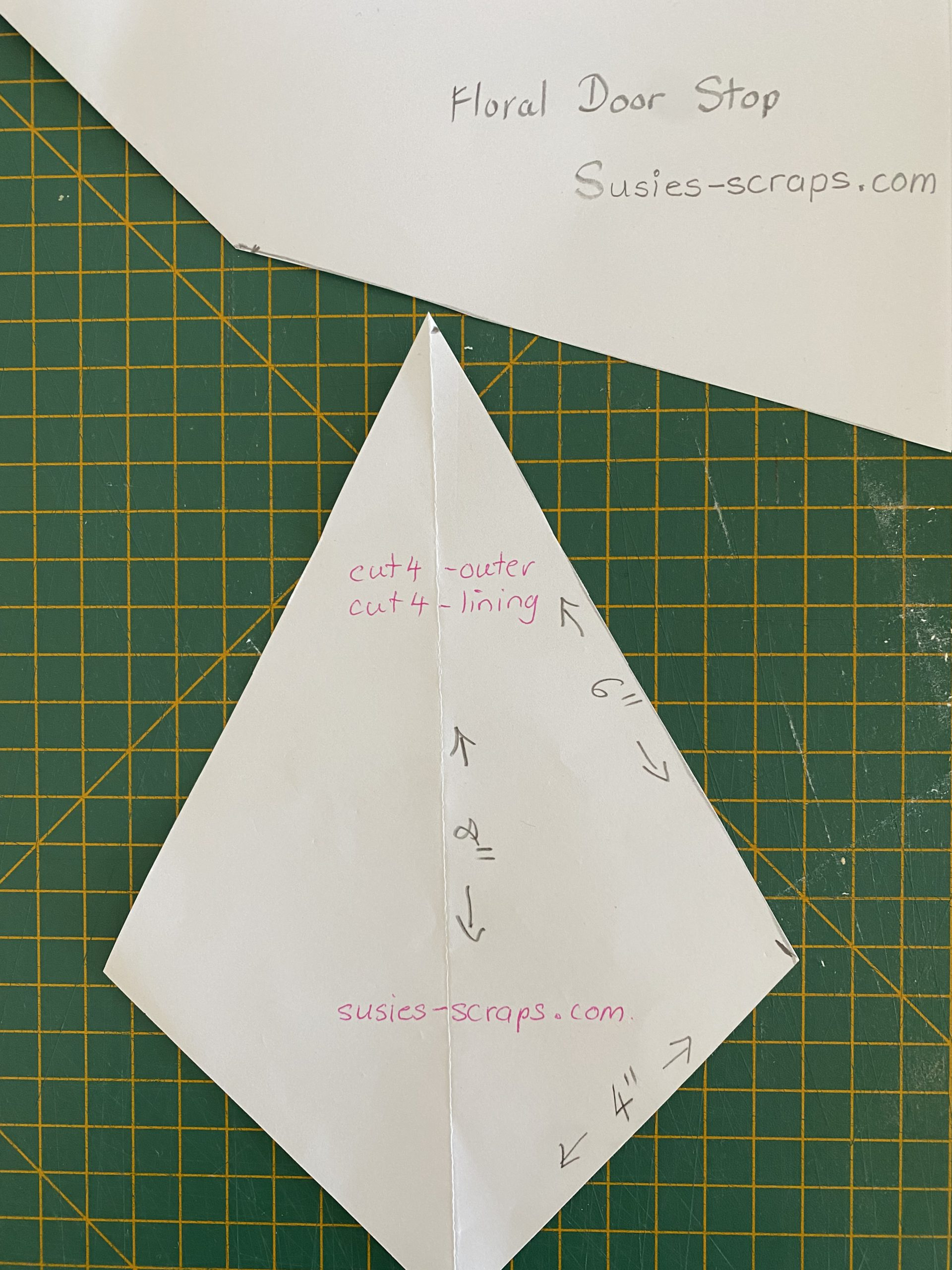 Floral Pyramid Doorstop | Susies-Scraps with regard to Free Printable Doorstop Sewing Patterns