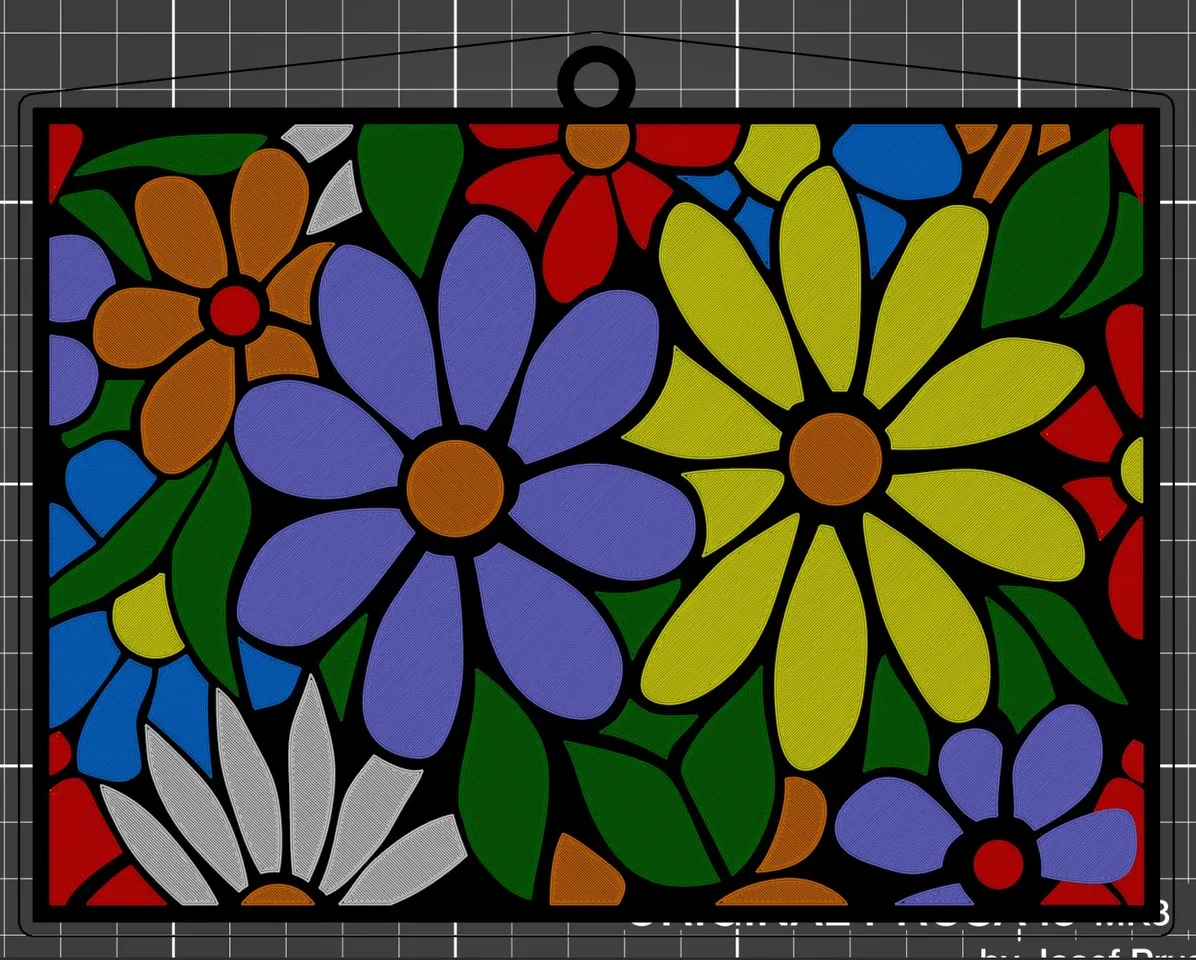 Flower Mosaic - Color Printjon | Download Free Stl Model pertaining to Printable Flower Mosaic Patterns
