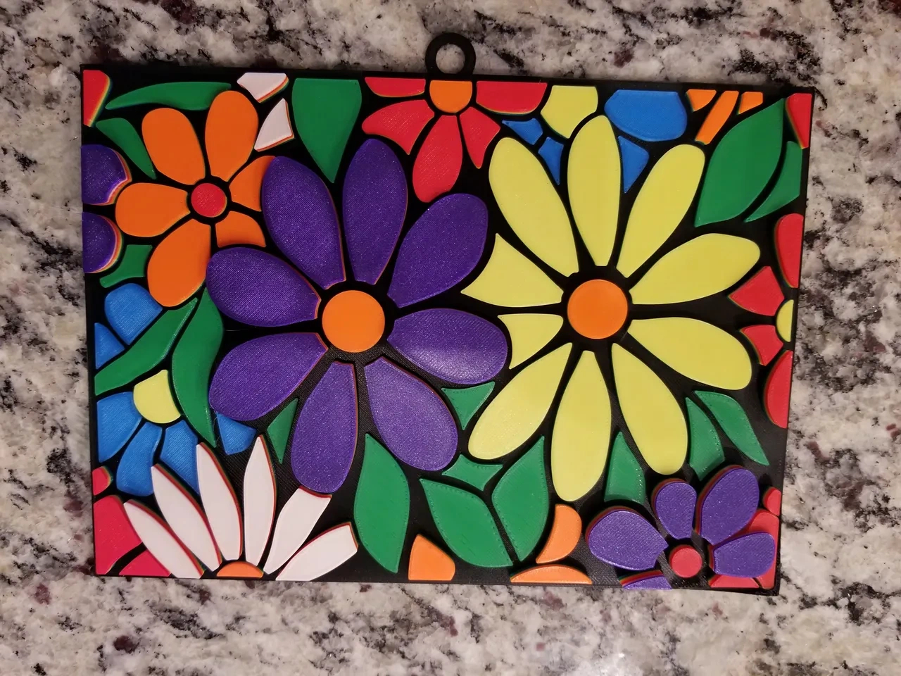 Flower Mosaic - Color Printjon | Download Free Stl Model regarding Printable Flower Mosaic Patterns