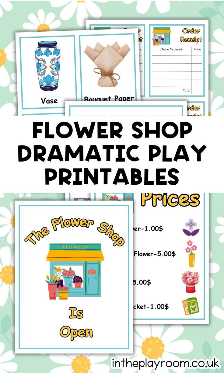 Flower Shop Dramatic Play Free Printables intended for Free Preschool Flower Shop Printables