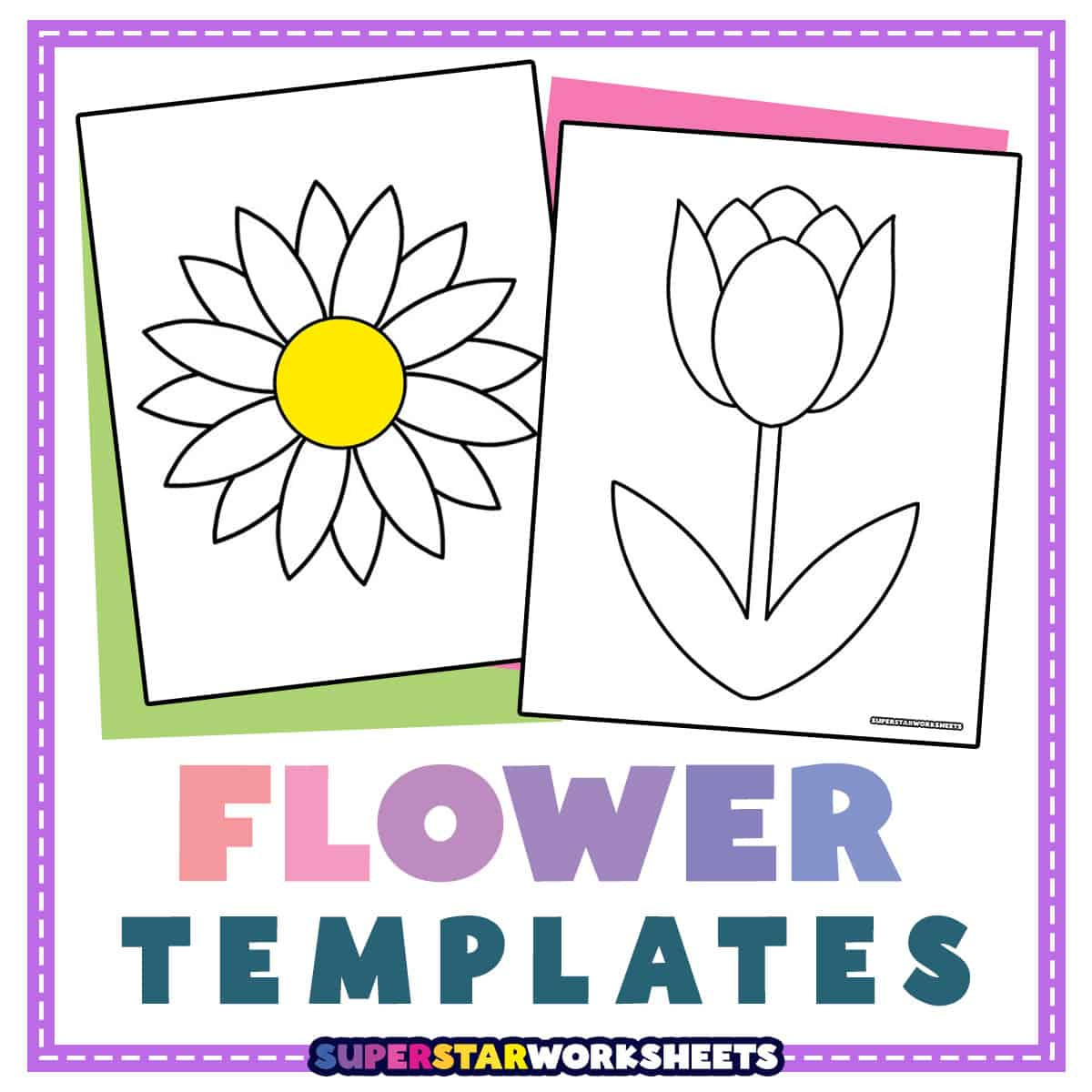 Flower Templates (Free Printables) - Superstar Worksheets intended for Free Flower Drawing Templates