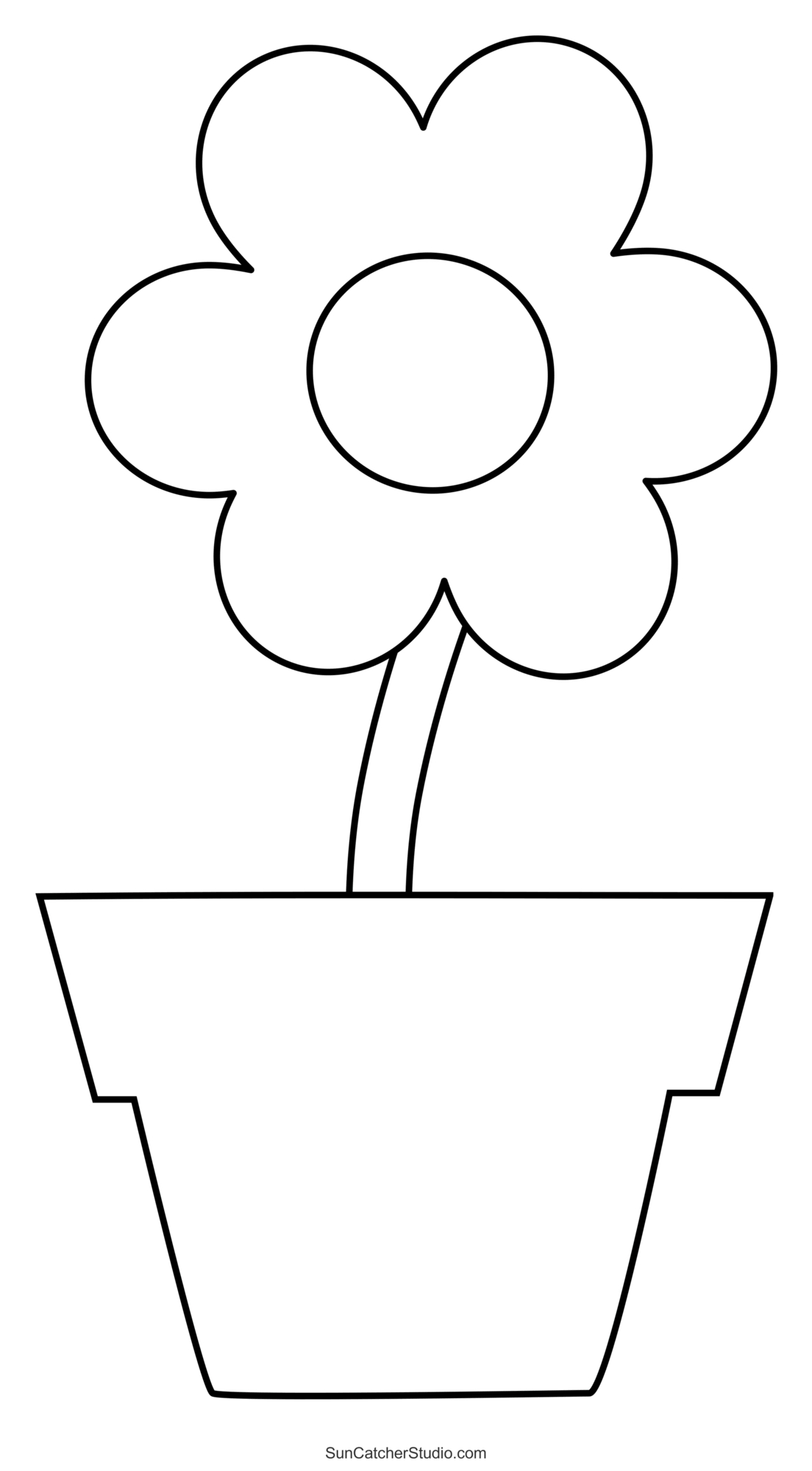 Flower Templates, Patterns, Svg Files (Printable Stencils) – Free for Free Printable Flower Pot Pattern