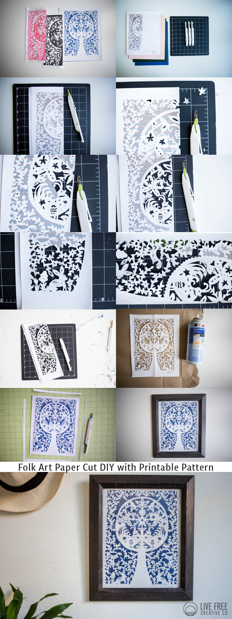 Folk Art Paper Cut Diy With Printable Spring Pattern - Live Free pertaining to Free Printable Patterns For Cardstock