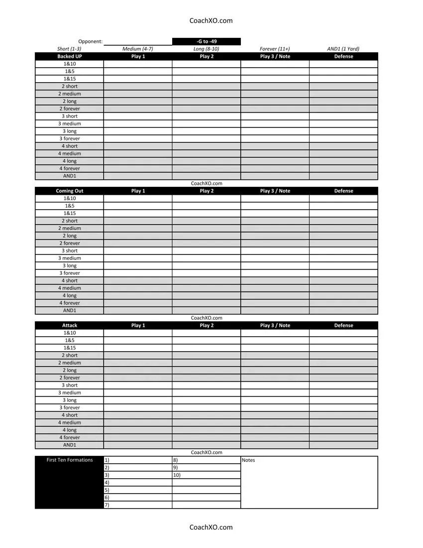 Football Play Diagram Form ≡ Fill Out Printable Pdf Forms Online intended for Free Football Play Call Sheet Template