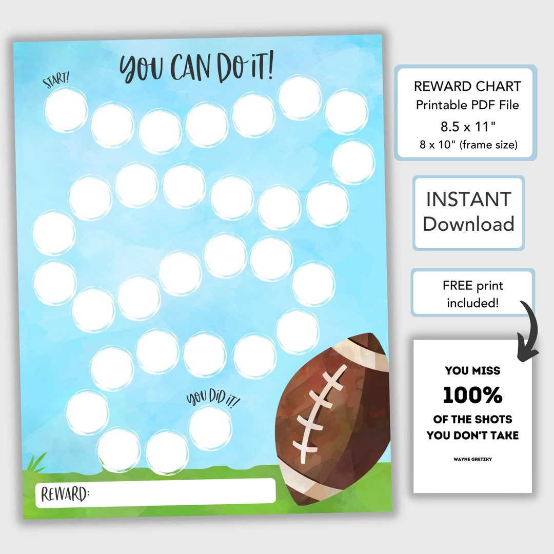 Football Reward Chart For Kids Behavior Chart Printable, Chore within Football Reward Chart Free Printable