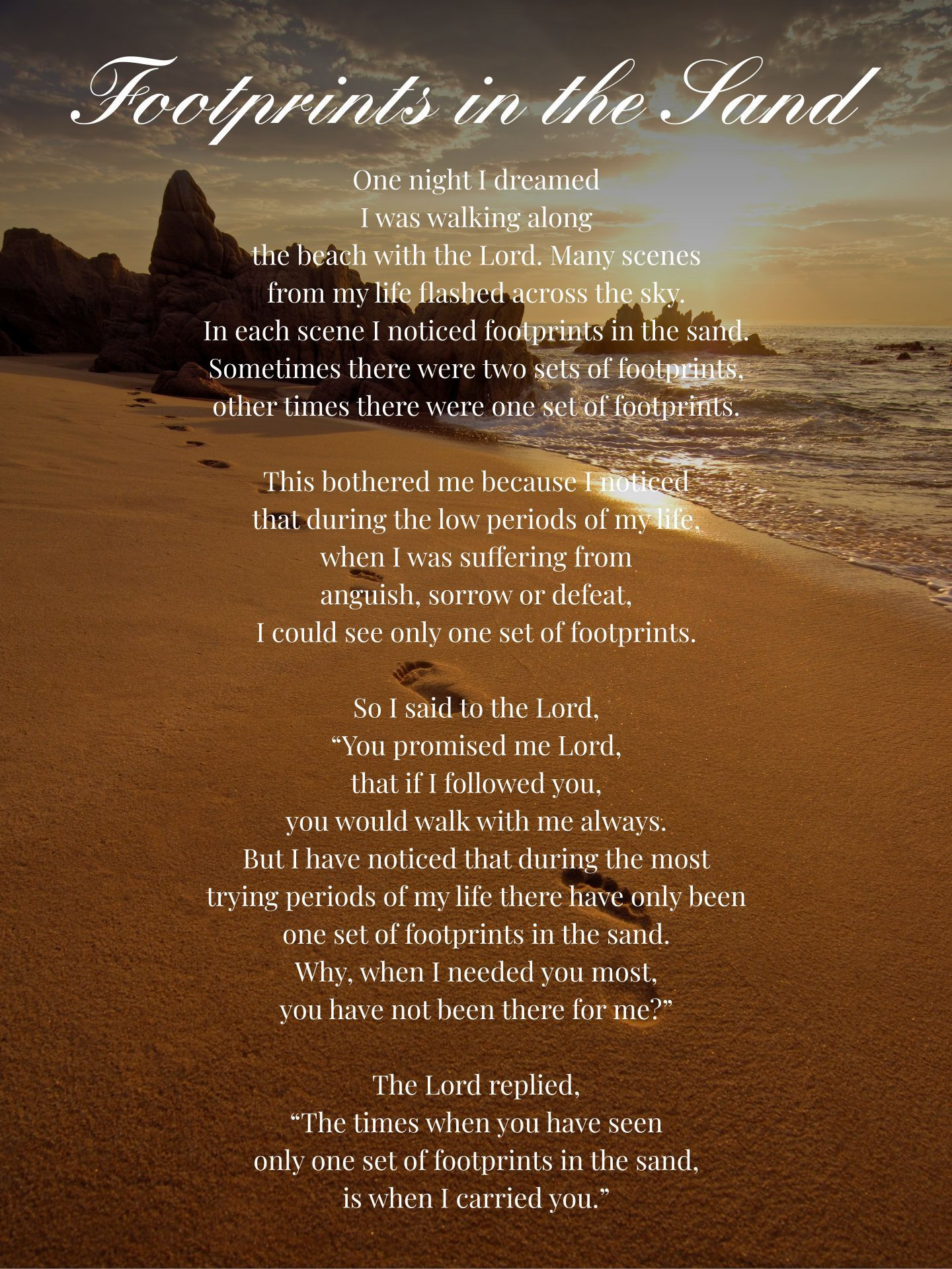 Footprints In The Sand - 10 Free Pdf Printables | Printablee in Footprints In The Sand Free Printable