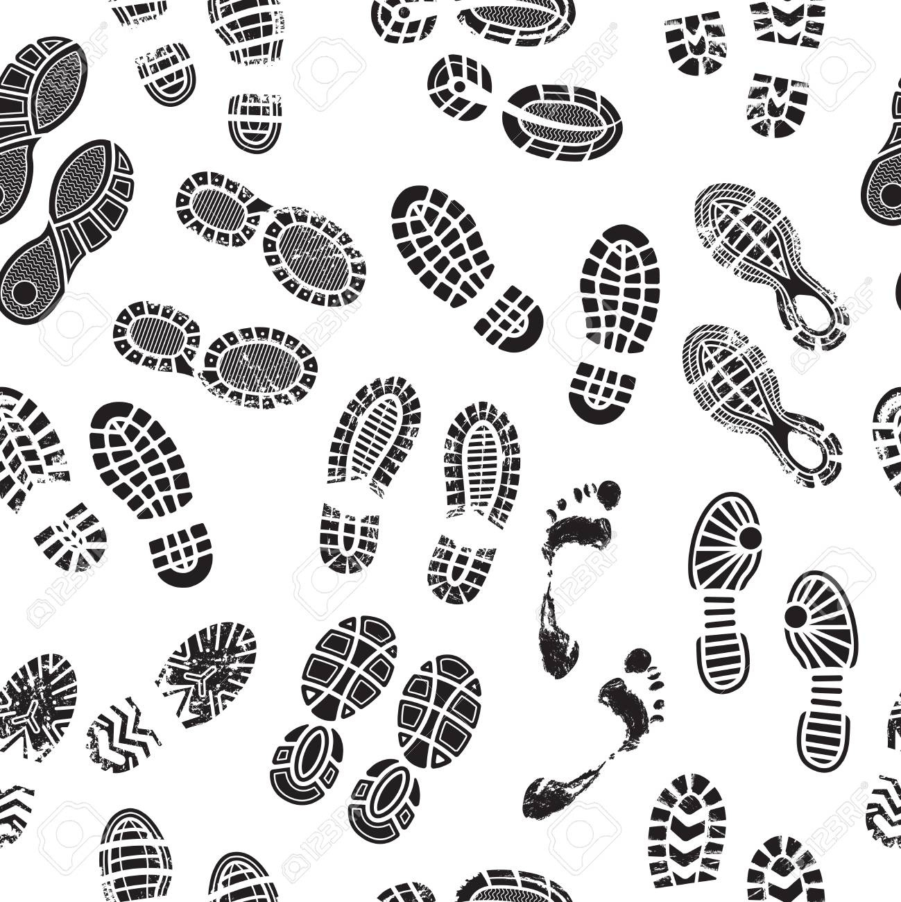 Footprints Pattern. Male And Female Foots Silhouettes Human Shoes regarding Free Printable Feet Pattern