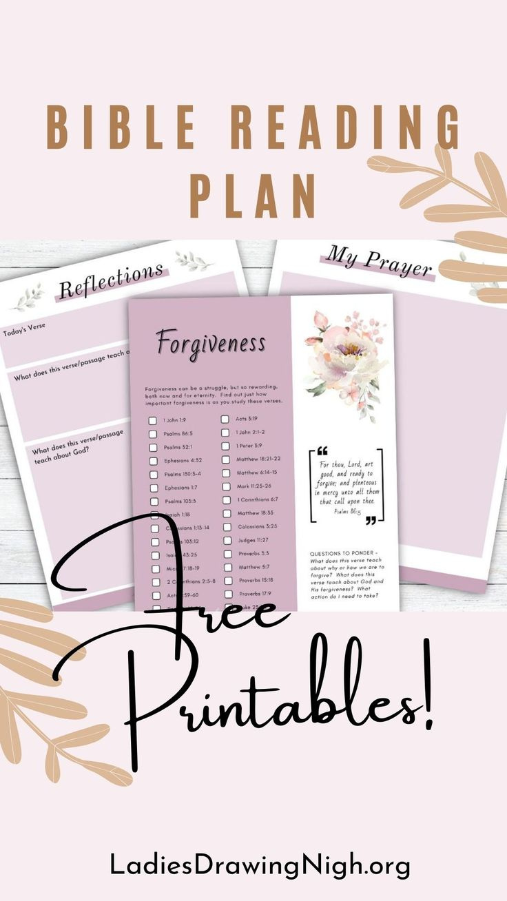 Forgiveness Bible Reading Plan inside Free Printable Bible Study On Forgiveness