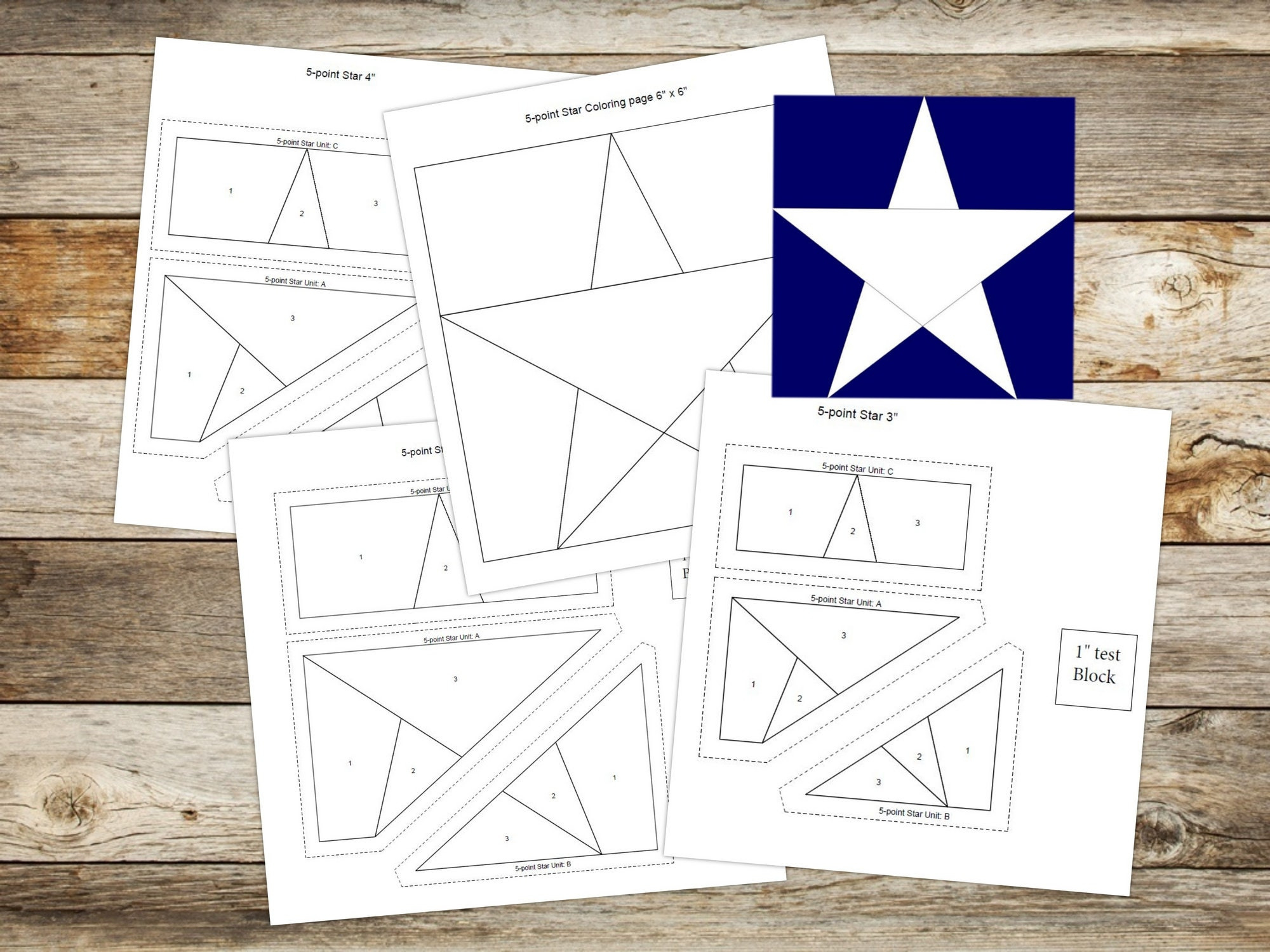 Foundation Paper Piecing (Fpp) Templates|5-Point Star Quilt Block within Printable 5 Point Star Quilt Pattern