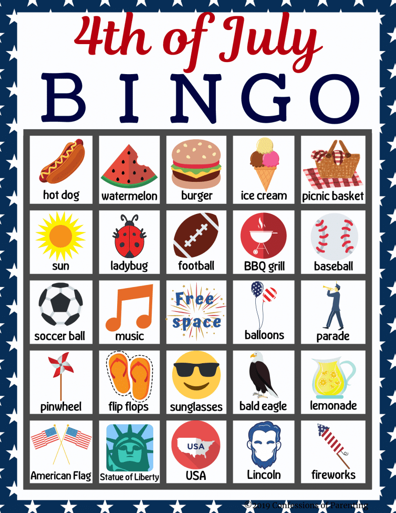 Fourth Of July Bingo Free Printable - Printable Party Favors for 4th of July Bingo Cards Printable Free